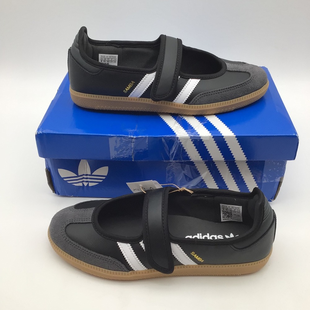 Adidas Samba Jane W Black White Gum Mary Jane Sneakers JQ6445 Womens Size 8 NEW